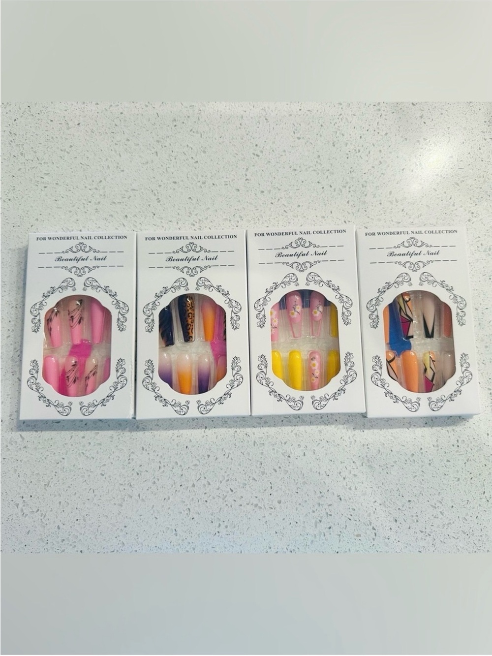 Trendy Press-On Nails – 4 Sets Included